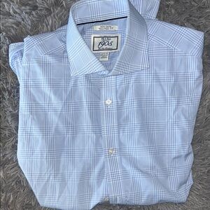 Brooks Brothers Blue Dress Shirt with Checkered Pattern
